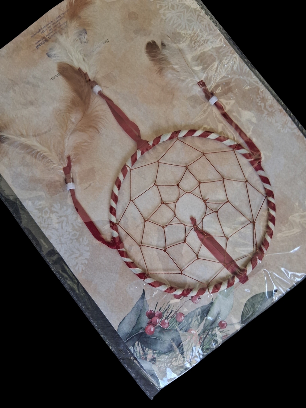 Handcrafted Red and Cream Dreamcatcher